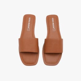 Solid Brown Leather Sandals